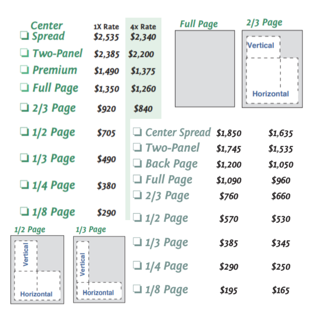Magazine Ad Rate Sheet Traditional Magazine Ad Rate Sheet