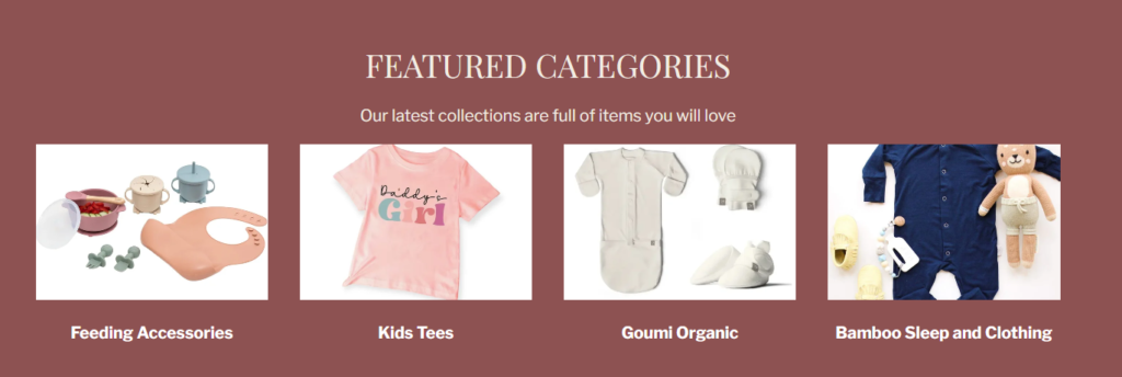 Featured categories in online store